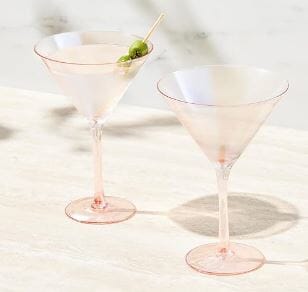 Maxwell & Williams Glamour - Martini Glass 230ml Set Of 2 - Coral Cocktail The Cooks Kitchen 