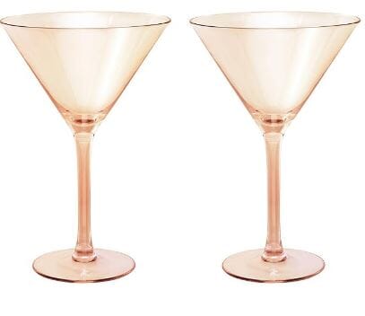 Maxwell & Williams Glamour - Martini Glass 230ml Set Of 2 - Coral Cocktail The Cooks Kitchen 