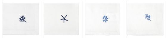 Maxwell & Williams - Blue Coral Cotton Napkin - 45x45cm - Set Of 4