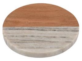 Maxwell & Williams Coaster Collective Round Marble & Acacia Coaster 10cm Beige