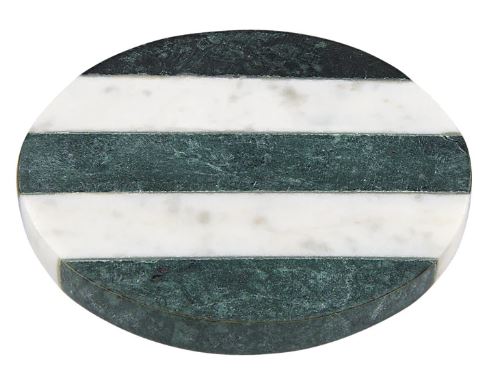 Maxwell & Williams Coaster Collective Round Marble 10cm Coaster Charcoal Stripe