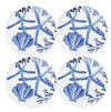 Maxwell & Williams Blue Coral - Round Corkback Coasters Set Of 4