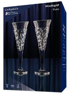 Maxwell & Williams Cocktail & Co. Mixology Champagane Flutes - Glacier 180ml Set Of 2