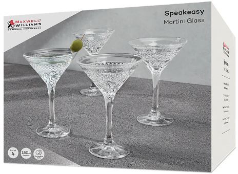 Maxwell & Williams Speakeasy Martini Glasses - 180ml Set Of 4