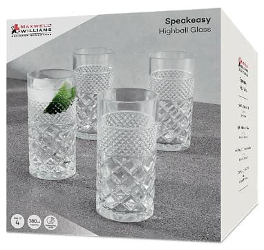 Maxwell & Williams Speakeasy Highball Glasses - 380ml Set Of 4 Glassware The Cooks Kitchen 