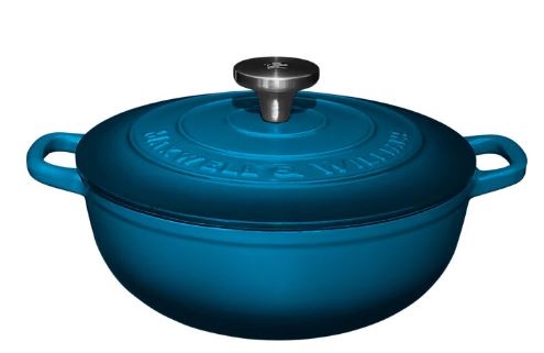 Maxwell & Williams Cast Iron Round Casserole 24cm/3.3l - Midnight Blue