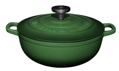 Maxwell & Williams Cast Iron Round Casserole 26cm/4l - English Racing Green Cast Iron The Cooks Kitchen 