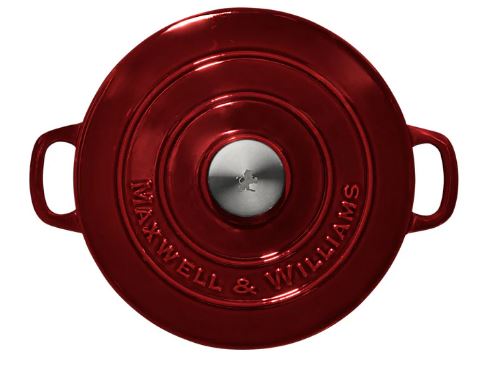 Maxwell & Williams Cast Iron Round Casserole 3.3l/24cm - Merlot