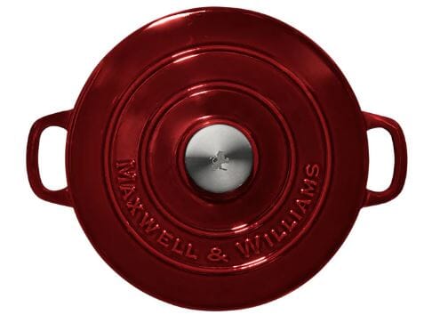 Maxwell & Williams Cast Iron Round Casserole 26cm/4l - Merlot Cast Iron The Cooks Kitchen 