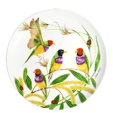 Maxwell & Williams Eloise Short Lyric Coupe Plate 20cm - Gouldian Finch