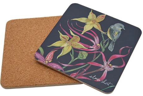 Maxwell & Williams Eloise Short Lyric Cork Back Coaster  - 10.5cm Set Of 4