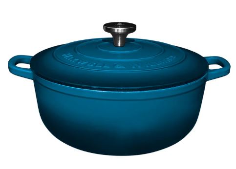 Maxwell & Williams Cast Iron Round Casserole 28cm/6.2l - Midnight Blue