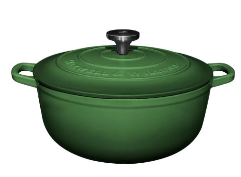 Maxwell & Williams Cast Iron Round Casserole 28cm/6.2l - English Racing Green