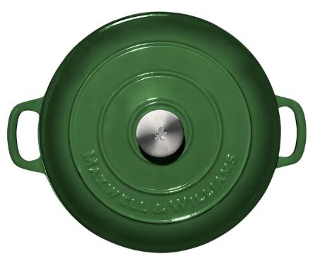 Maxwell & Williams Cast Iron Round Casserole 28cm/6.2l - English Racing Green