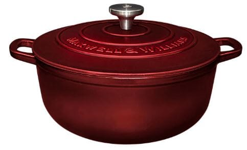 Maxwell & Williams Cast Iron Round Casserole 28cm/6.2l - Merlot Cast Iron The Cooks Kitchen 