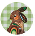 Maxwell & Williams Pete Cromer Barn Friends Ceramic Round 10cm Coaster Bunny Green
