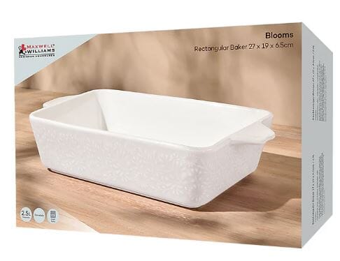Maxwell & Williams Blooms Rectangular Baker 27x19x6.5cm White Baking Tins, Trays, Pans & Ramekins The Cooks Kitchen 