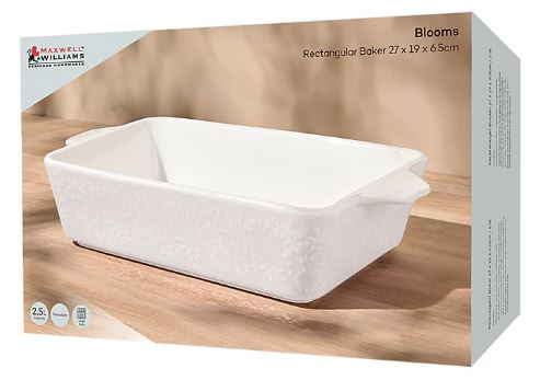 Maxwell & Williams Blooms Rectangular Baker 32x22x6.5cm White