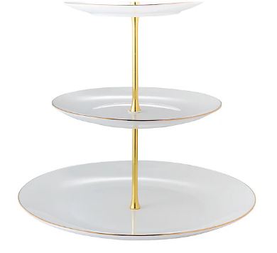 Maxwell & Williams White Gold 3 Tier Cake Stand