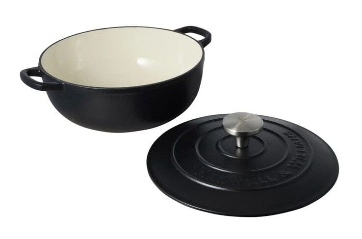 Maxwell & Williams Cast Iron Round Casserole 24cm/3.3l - Black Cast Iron Casseroles The Cooks Kitchen 