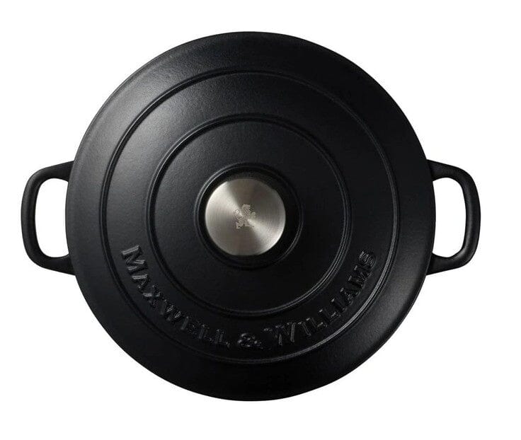 Maxwell & Williams Cast Iron Round Casserole 26cm/4l - Black Cast Iron Casseroles The Cooks Kitchen 