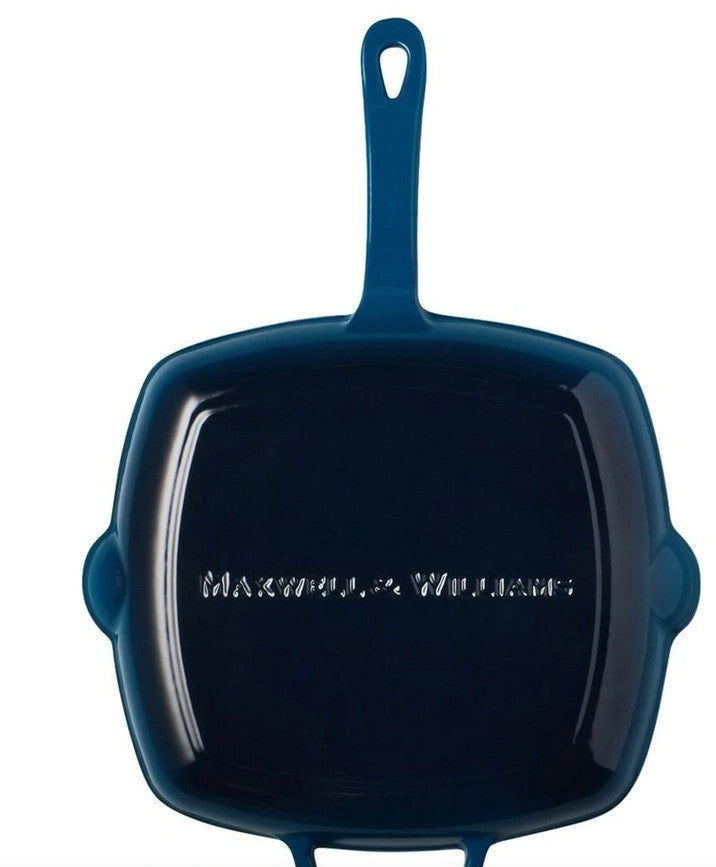 Maxwell & Williams Cast Iron Grill Pan 26cm - Midnight Blue