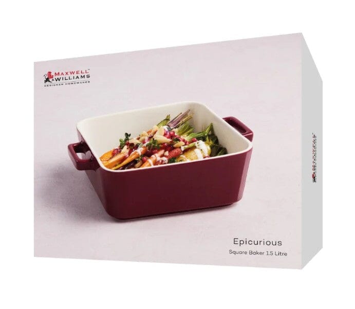 Maxwell & Williams Epicurious Square Baker 19x7cm - Bordeaux Baking Dishes The Cooks Kitchen 