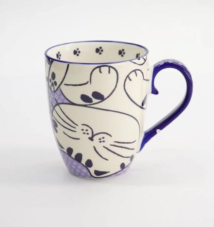 Tokyo Design Studio Mug Mountain Chubby Cat Mug Blue 380ml