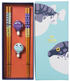 Tokyo Design Studio Blow Fish Chopsticks 4pc With Rest Gift Boxed