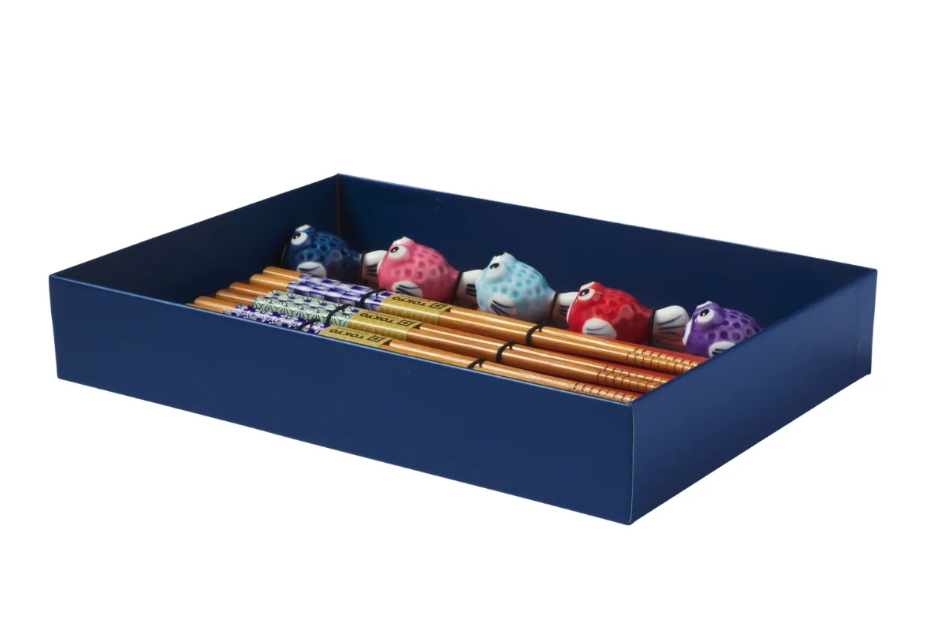 Tokyo Design Studio Blow Fish Chopsticks 10pc With Rest Gift Boxed