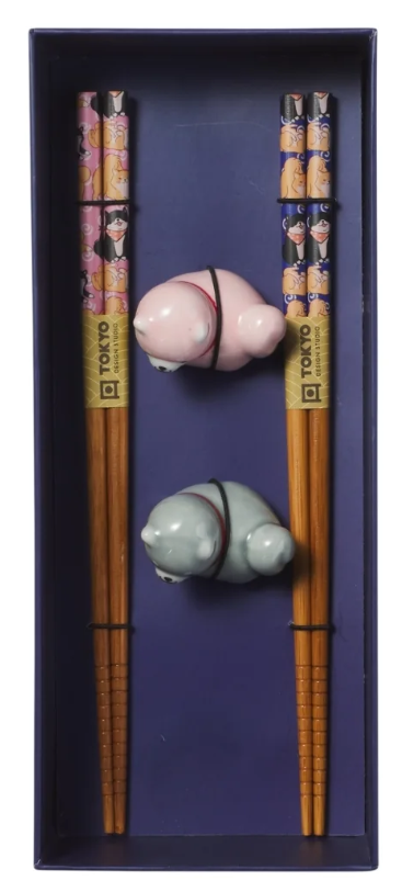 Tokyo Design Studio Shiba Dog Chopsticks 4pc With Rest Gift Boxed