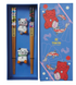 Tokyo Design Studio Lucky Cat Hanami Chopsticks 4pc With Rest Gift Boxed