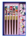Tokyo Design Studio Neko Cat Chopsticks 10pc With Rest Gift Boxed