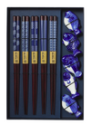 Tokyo Design Studio Blue Fish Chopstick Set 10pc Includes Rests