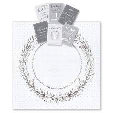 Jiggle & Giggle  - Grey Wreath Muslin Blanket & Baby Milestone Photo Cards
