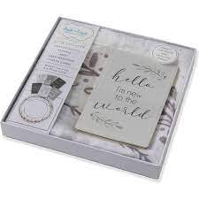 Jiggle & Giggle  - Grey Wreath Muslin Blanket & Baby Milestone Photo Cards