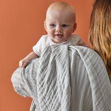 Jiggle & Giggle - Grey Double Muslin Cotton Blanket