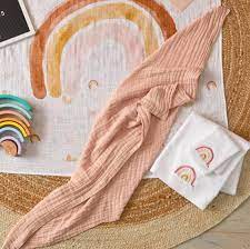 Jiggle & Giggle - Peach Whip Double Muslin Cotton Blanket