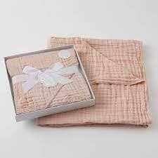 Jiggle & Giggle - Peach Whip Double Muslin Cotton Blanket Children's Giftware The Cooks Kitchen 
