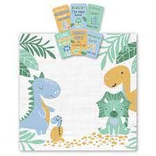 Jiggle & Giggle - Dinosaurs Muslin Blanket & Baby Milestone Photo Cards Children's Giftware The Cooks Kitchen 