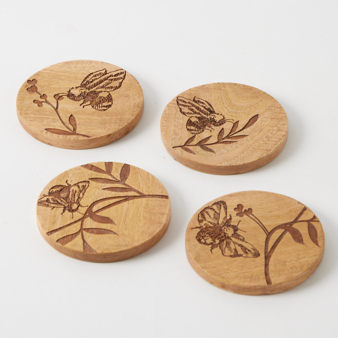 Pilbream Botanical Buzz Set Of 4 Coasters