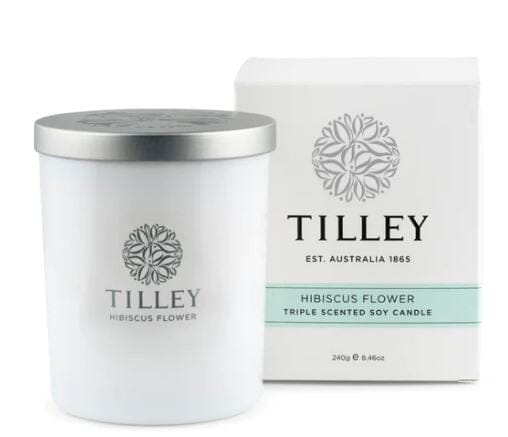 Tilley Hibiscus Flower Soy Candle 240g / 45 Hour Candles & Oils The Cooks Kitchen Mandurah 