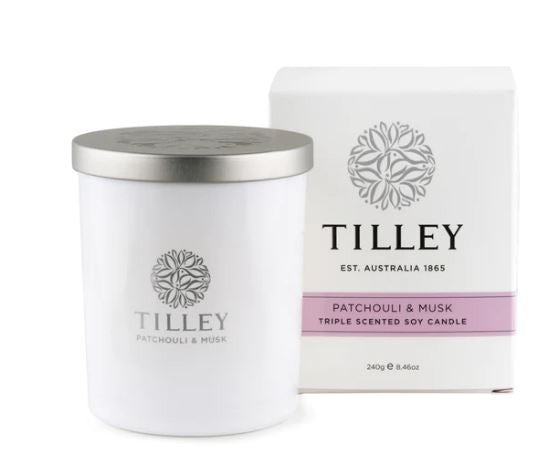 Tilley Patchouli Musk Soy Candle 240g / 45 Hour