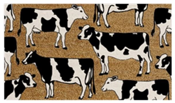 Solemate Doormats Dairy Cows Coir Doormat - 75x45cm