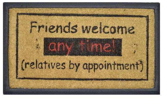 Solemate Doormats Friends Welcome Anytime Rubber Edged Coir Doormat - 70x40cm