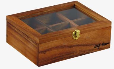 Leaf & Bean Acacia Wood Tea Box