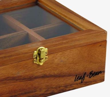 Leaf & Bean Acacia Wood Tea Box