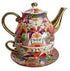 Milano Cina Tea For One - Gold Red Parrot Teapots & Infusers The Cooks Kitchen 