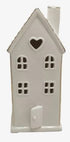 White Ceramic Led Heart House - Large