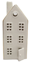 White Ceramic Led Circle House - Medium